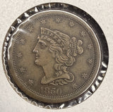 1850 Braided Hair Half Cent, Nice Circ, (17127) Key Date