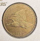 1858 L/L Flying Eagle Cent, MS60+. (17243)