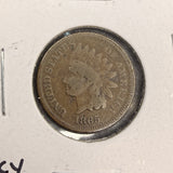 1865 Indian Head Cent, Circulated, Fancy 5. (17263)