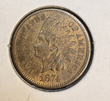 1874 Indian Head Cent MS60+, (17271)