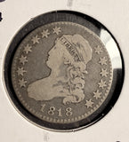 1818 Capped Bust Quarter, Circulated. (17362)