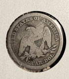 1854 Seated Liberty Quarter, Stamped  "JDB". (17364)
