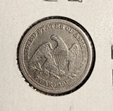 1856 Seated Liberty Quarter, XF Details. (17366)