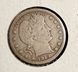 1914-S Barber Quarter, Circulated. (17384)