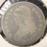 1809 Capped Bust Half Dollar XXX Edge, Nicely Circulated, (17410)