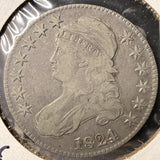 1824/1 Capped Bust Half Dollar, Nicely Circulated, (17428) O-101a R-2