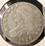 1826 Capped Bust Half Dollar, Nicely Circulated, (17436)