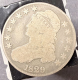 1829 Capped Bust Half Dollar, Nicely Circulated, (17442) O-108  R-2