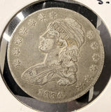 1834 Capped Bust Half Dollar, Nicely Circulated, (17456) O-117