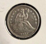 1838 Liberty Seated Dime, Lrg Stars, No Drap. XF (17466)