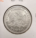 1854 Liberty Seated Half Dollar, Choice Unc MS60+ (17488)