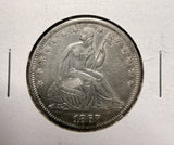 1867-S Liberty Seated Half Dollar, AU Details (17494)