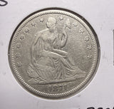 1871-S Liberty Seated Half Dollar, AU Details (17496)