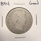 1894 Barber Half Dollar, Nicely Circulated. (17504)