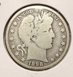 1898-O Barber Half Dollar, Nicely Circulated. (17524)