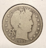 1905 Barber Half Dollar, Nicely Circulated. (17528)