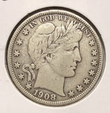 1908-D Barber Half Dollar, Nicely Circulated. (17544)