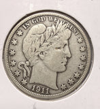 1911-S Barber Half Dollar, Nicely Circulated. (17552)