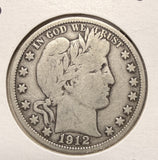 1912-D Barber Half Dollar, Nicely Circulated. (17554)