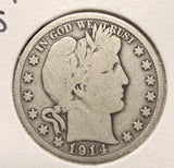 1914-S Barber Half Dollar, Nicely Circulated. (17564)