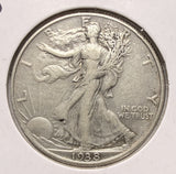 1938-D Walking Liberty Half Dollar, Nicely Circulated, (17594)