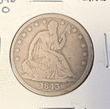 1843-O Liberty Seated Half Dollar, Circulated. (17604)