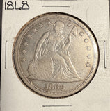 1868 Seated Liberty Dollar, AU. (17672)
