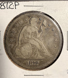1872 Seated Liberty Dollar, Circulated. (17676)
