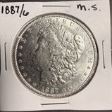 1887/6 Morgan Silver Dollar, Uncirculated Details. (17698)