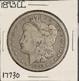 1893-CC Morgan Silver Dollar, Nicely Circulated, (17730)