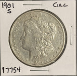 1901-S Morgan Silver Dollar, Nicely Circulated, (17754)