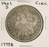 1901-S Morgan Silver Dollar, Nicely Circulated, (17758)
