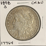 1898-S Morgan Silver Dollar, AU+, (17764)