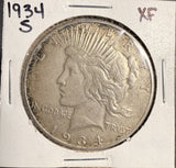 1934-S Peace Silver Dollar, Nicely Circulated, (17798) Key Date