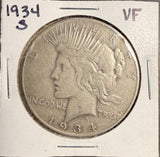 1934-S Peace Silver Dollar, Nicely Circulated, (17800) Key Date