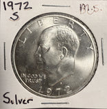 1972-S Eisenhower 40% Silver Dollar, Uncirculated, (17834)