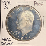 1971-S Eisenhower 40% Silver Dollar, Proof, (17840)