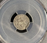 1851-O 3ct Silver, AU58 PCGS GS (17971)