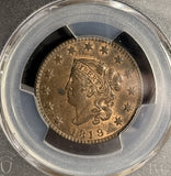 1819 Coronet Head Large Cent, Small Date, MS63BN PCGS GS (17973)