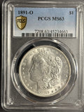 1891-O Morgan Silver Dollar, MS63 PCGS. (17975)