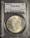 1878-CC Morgan Silver Dollar, MS64 PCGS,  (17991)