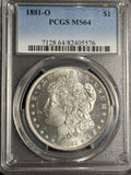 1881-O Morgan Silver Dollar, MS64 PCGS (17998)
