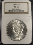 1882-S Morgan Silver Dollar, MS65 NGC, (18007)