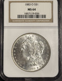 1883-O Morgan Silver Dollar, MS64 NGC, (18011)