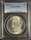 1884-CC Morgan Silver Dollar, MS64 PCGS, (18015)