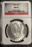 1887 Morgan Silver Dollar, MS64 NGC, (18028)
