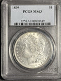 1899 Morgan Silver Dollar, MS63 PCGS,  (18066)