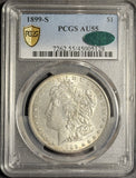 1899-S Morgan Silver Dollar, AU55 PCGS+CAC,  (18072)