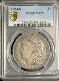 1904-S Morgan Silver Dollar, VF35 PCGS,  (18090)