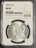 1921-D Morgan Silver Dollar, MS62 NGC, (18098)
